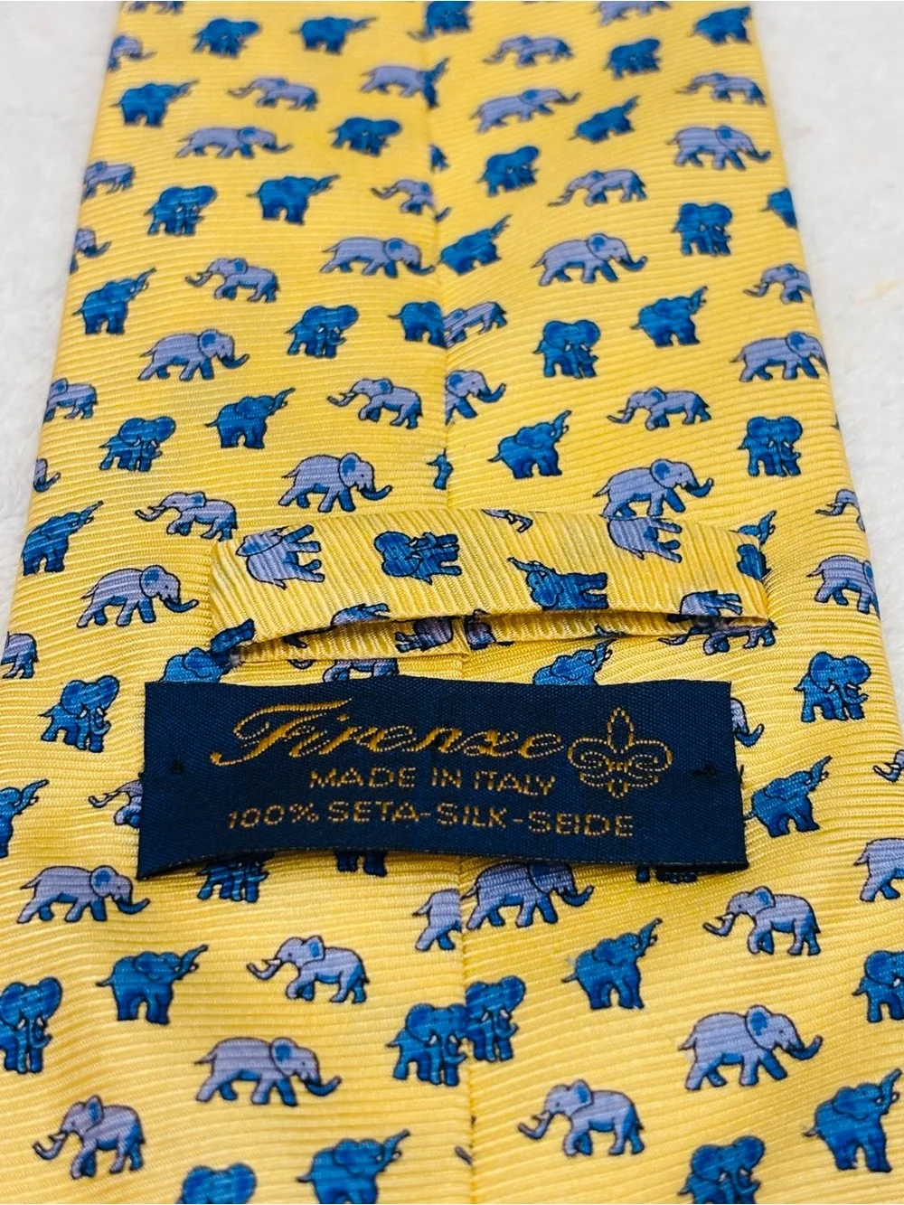Brand New Happy Elephants Tie By Firenze - 3 3/4 Inches Wide